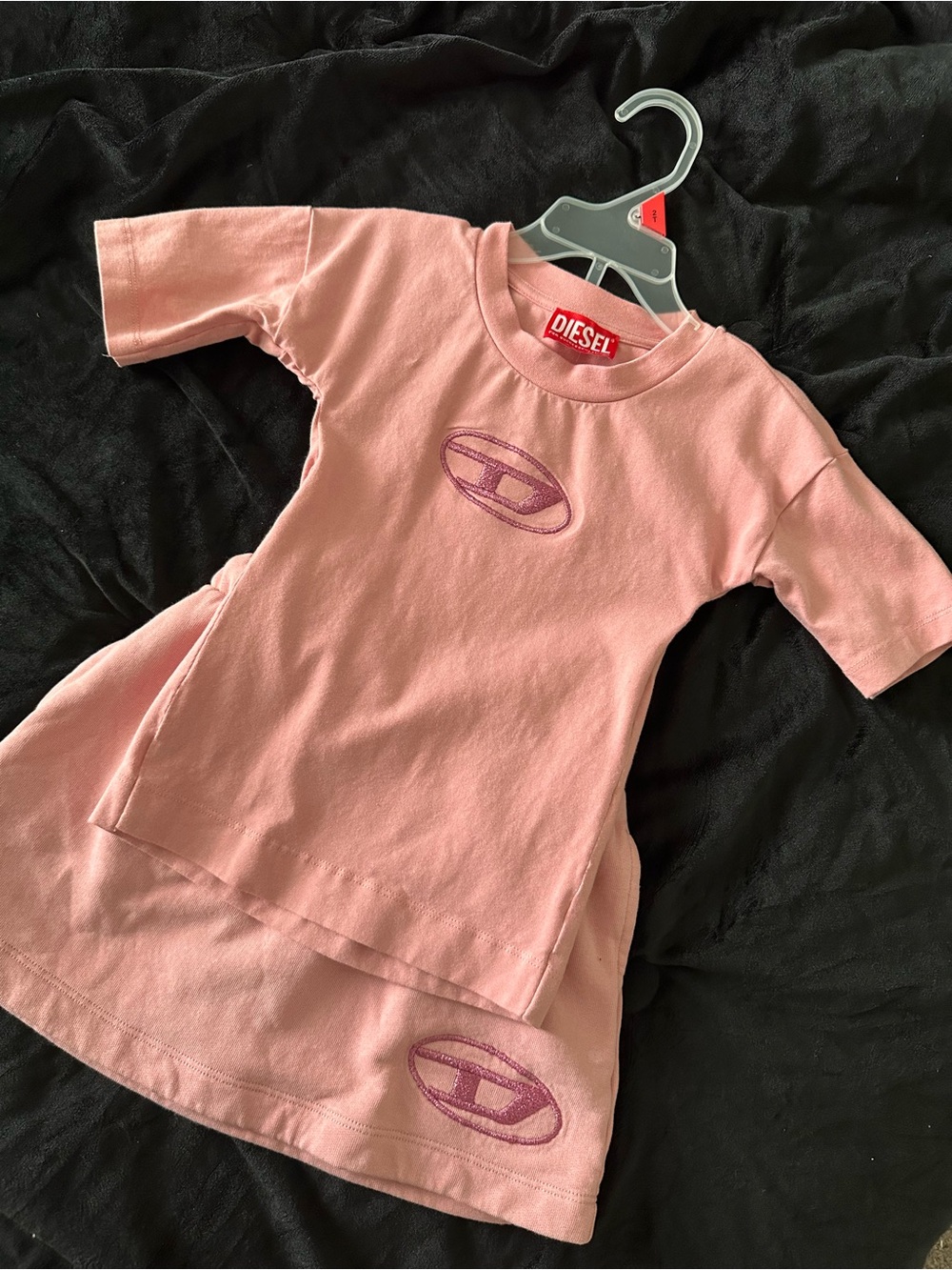 Diesel Light Pink Logo Tee & Skirt Set